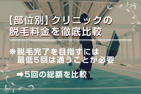 【部位別】クリニックの脱毛料金を徹底比較｜医療脱毛が安いクリニックは？