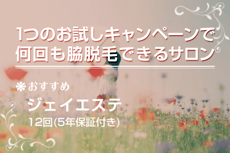 1つのお試しキャンペーンで何回も脇脱毛できるサロン