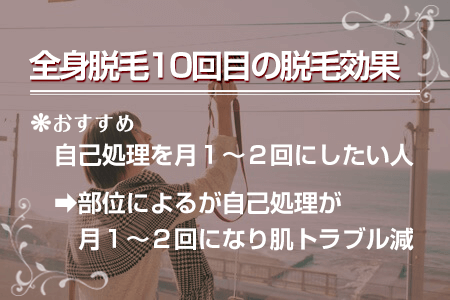 1-2.全身脱毛10回目の脱毛効果