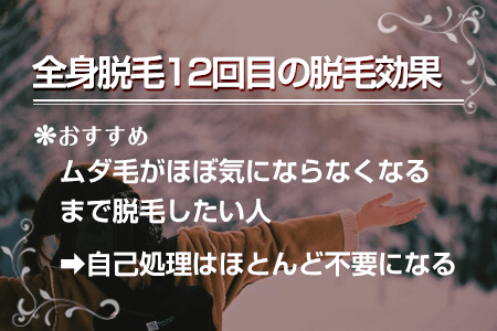 1-3.全身脱毛12回目の脱毛効果