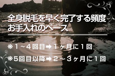 4.全身脱毛を早く完了させる頻度、お手入れのペース