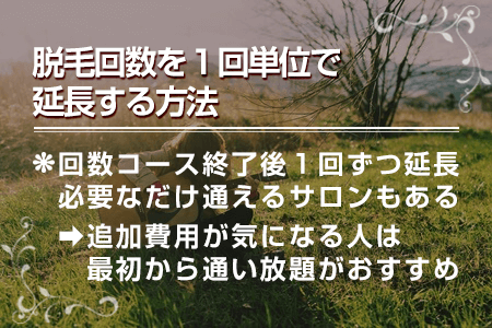 脱毛する回数を1回単位で延長する方法